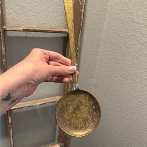 Vintage Brass Slotted Spoon